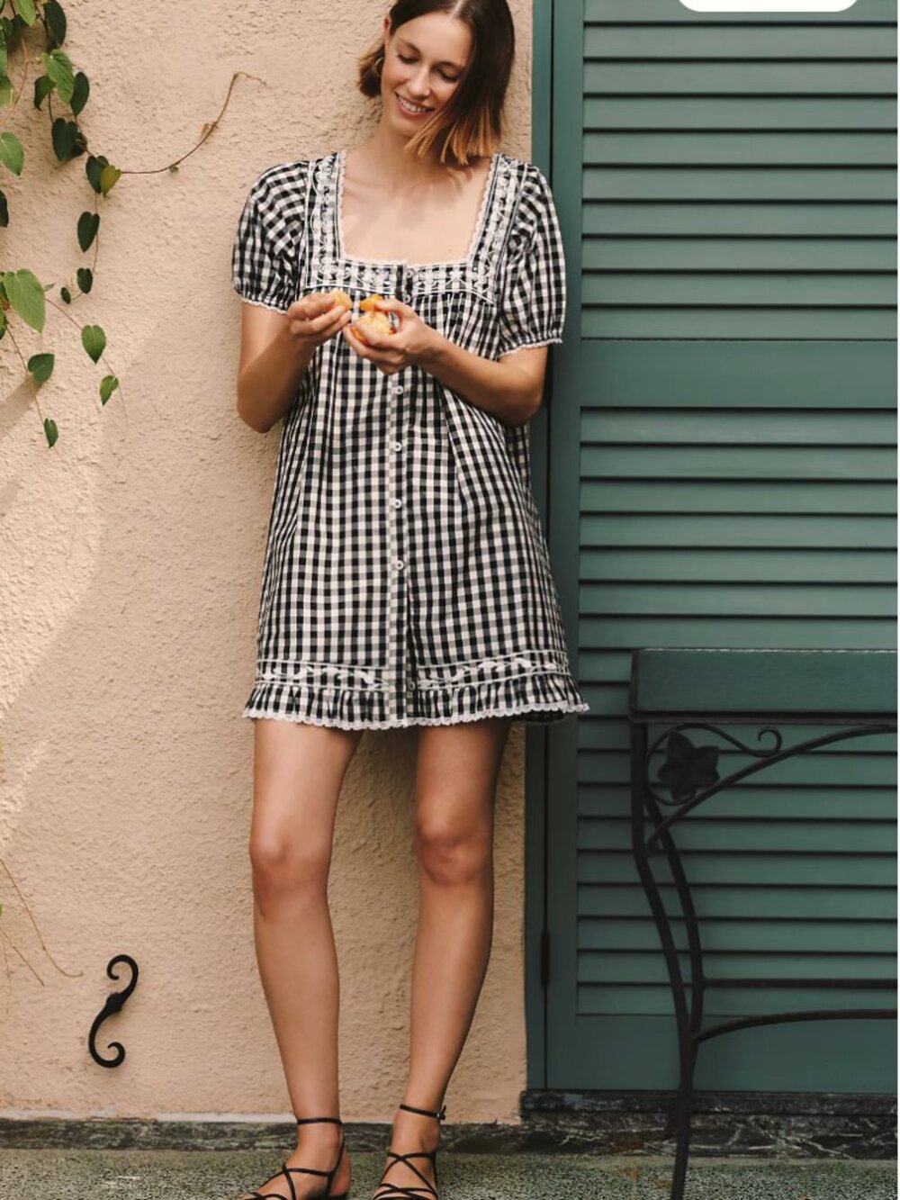 Maeve 100% Cotton Gingham Swing Mini Dress NWT